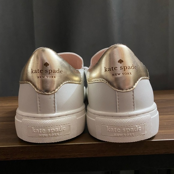 Brand new Kate spade slip on  gold and white shoe. - Picture 4 of 4